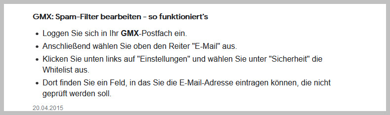 gmx mailfilter